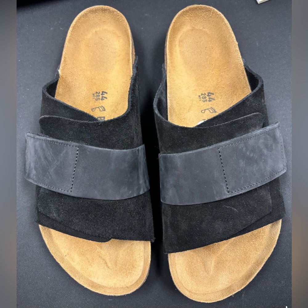 Birkenstock Black Suede Slide Sandals